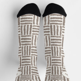 Bars von vier in braun mit Ihrem Namen Socken