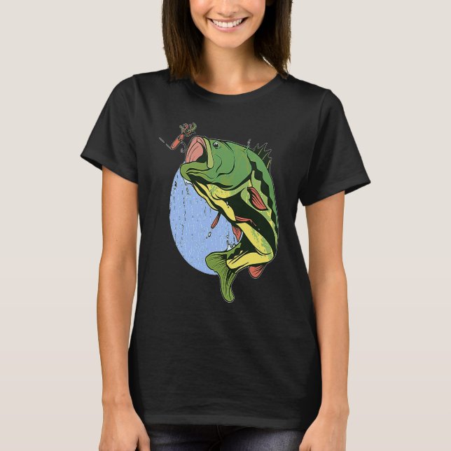 Barsch Angler Fischangeln T-Shirt (Vorderseite)