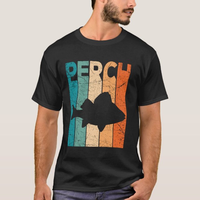 Barsch Vintage Meeresfrüchte Fischer Retro Barsch  T-Shirt (Vorderseite)