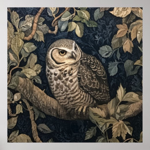 Barscheule im nächtlichen Wald im Stil von William Poster