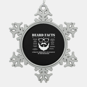 Bart-Fakten Schneeflocken Zinn-Ornament