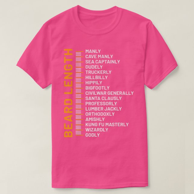 Bart Growth Chart Beard Length Linered Beard Leng T-Shirt (Design vorne)