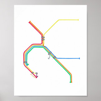 BART-Karten-Kunstprint San Francisco Kalifornien Poster