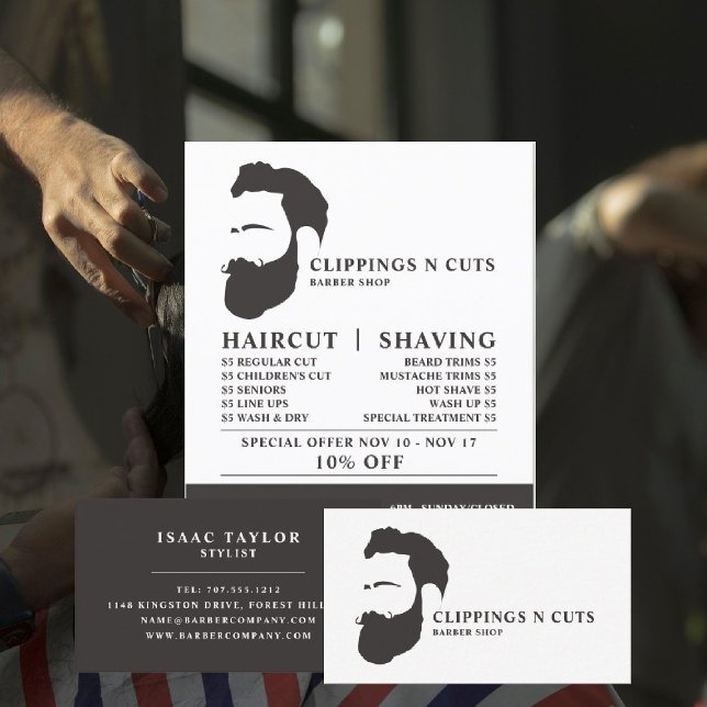Bart-Logo, Herren-Friseure Werbung Flyer (Von Creator hochgeladen)