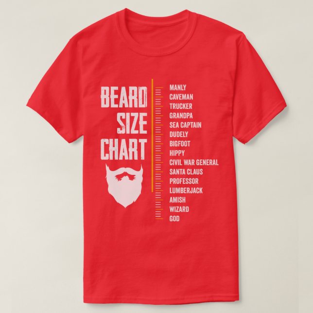 Bart Measurement Chart Bard Length Funny Growth T-Shirt (Design vorne)