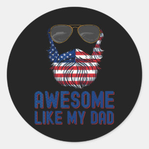 Bart Phantastisch wie mein Vater 4. Juli Patriot Runder Aufkleber