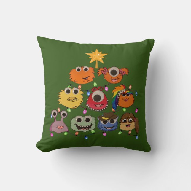 Bart the Art Cart Weihnachten Lichterkissen Kissen (Vorderseite)