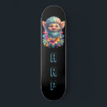 *~* Bart Troll AP89 Neon Rainbow Initials Floral Skateboard<br><div class="desc">(Suchen Sie den Code AP89 für Troll-Objekte und AP88 für mittelalterliche Themen ) Einfache Übertragung auf andere Zazzle-Produkte. Skateboard im Hintergrund. Die hellen und so glücklichen NEON Rainbow Farben sind nur Pop der TROLL-Bilder und LETTERS. Personalisieren / Personalisieren Sie Ihre INITIALE / MONOGRAMM. Whimsical Niedlich lustig Long Hair Troll ....</div>