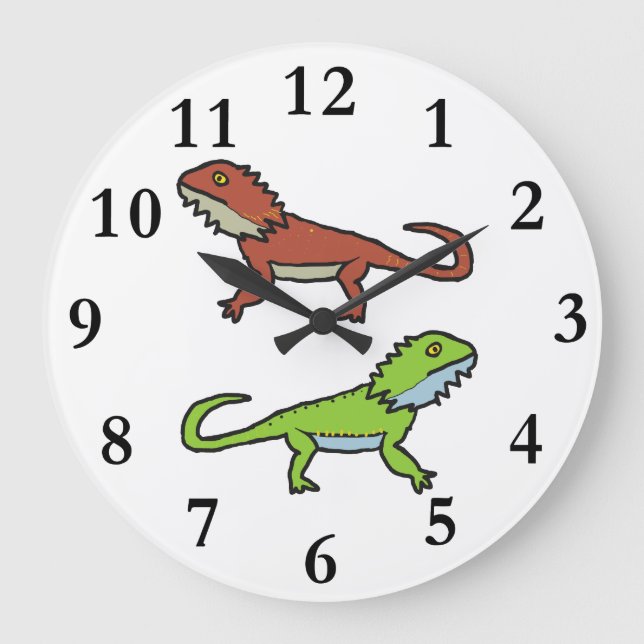 Bartagame Große Wanduhr (Vorderseite)