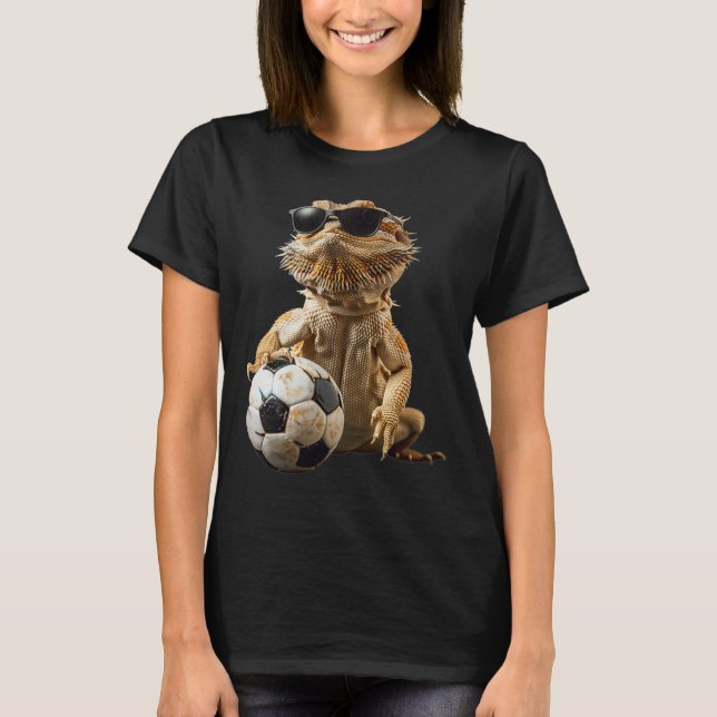 Bartagamen Fußball  T-Shirt (Vorderseite)