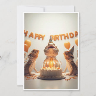 Bartagamen-Partytiere, Chamäleon-Geburtstag Einladung