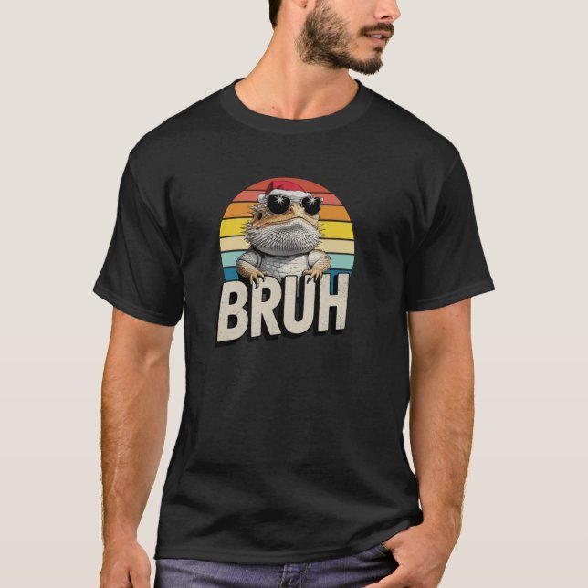 Bartard Dragon Santa Christmas Bruh Retro Lizard B T-Shirt (Vorderseite)