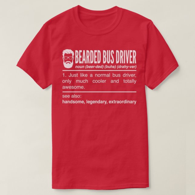 Bartbus-Treiber-Karte für Lover-Busfahrer Definiti T-Shirt (Design vorne)