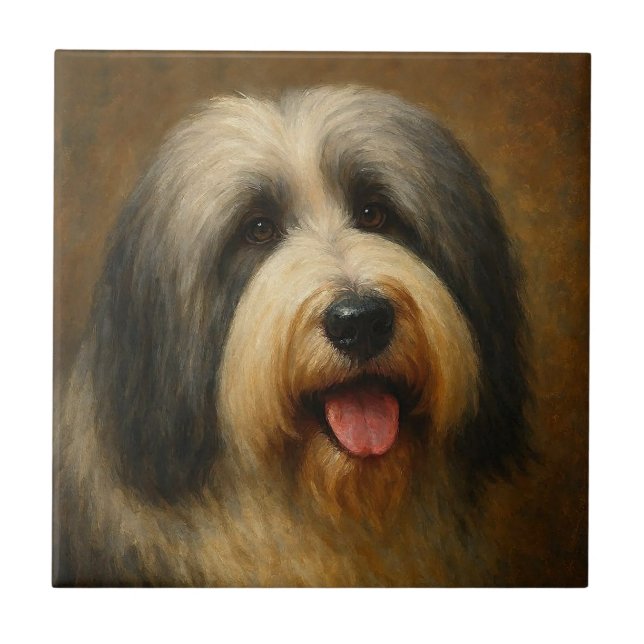 Bartcollie Fliese (Vorderseite)