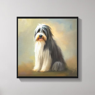 Bartcollie-Hund Leinwanddruck