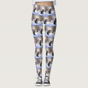 Bartcollie Lass es schneien Weihnachten Leggings