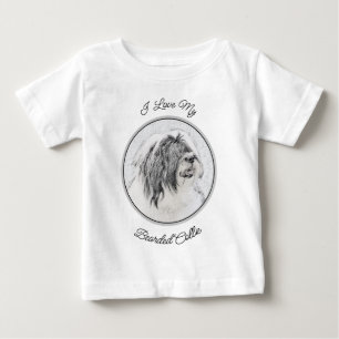 Bartcollie-Zeichnung - Süße originelle Hundekunst Baby T-shirt