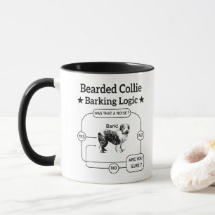 Bartded Collie Barking Logic Funny Dog Sarcastic Tasse