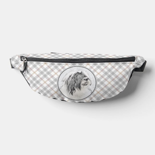 Bartded Collie Beardie Black Zeichne Niedliche Dog Bauchtasche (Ablage )