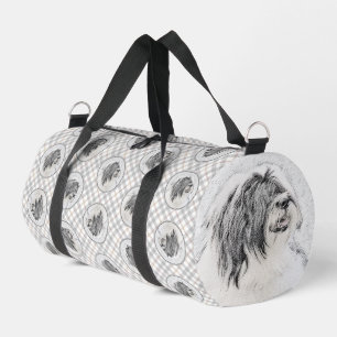 Bartded Collie Beardie Black Zeichne Niedliche Dog Duffle Bag