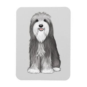 Bartded Collie Cartoon Dog Magnet
