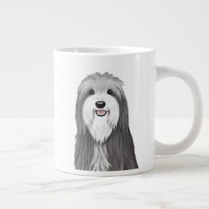 Bartded Collie Cartoon Dog   Niedliche Pet Lover Jumbo-Tasse