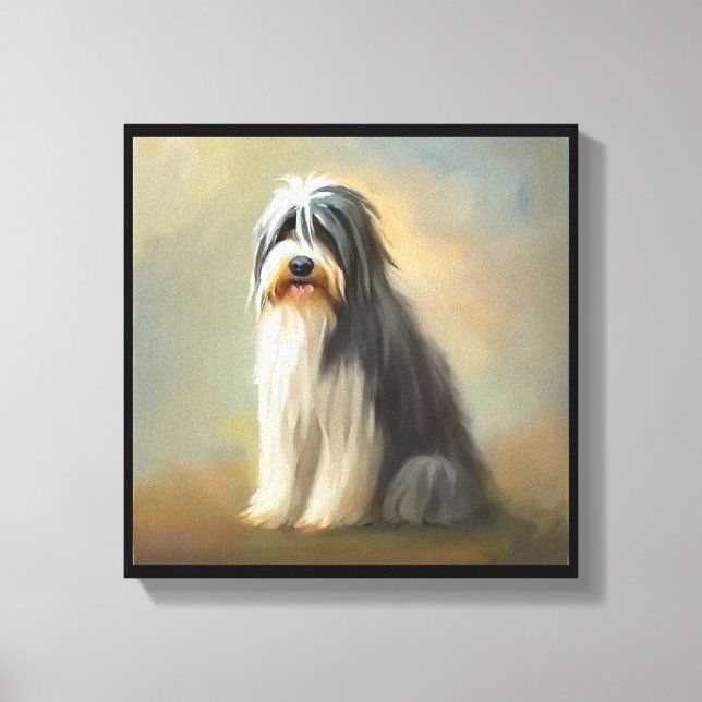 Bartded Collie Dog Leinwanddruck (Vorderseite)