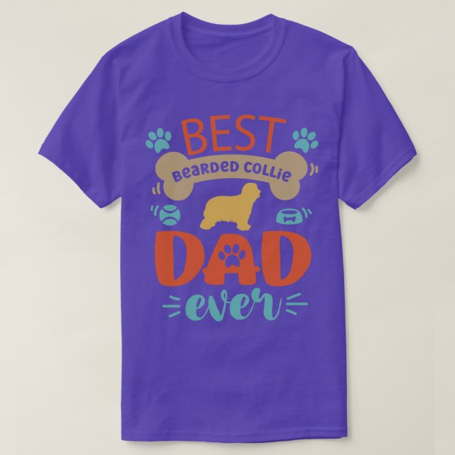 Bartded Collie Dog Vater T-Shirt (Design vorne)