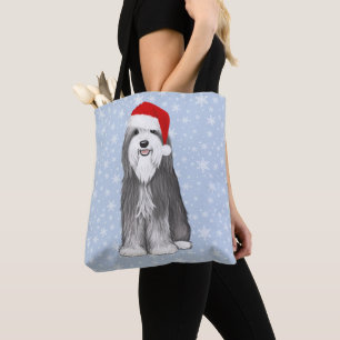 Bartded Collie Holiday Niedlicher Hund Weihnachten Tasche