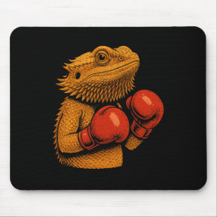 Bartdrache als Boxer-Funny Boxing verkleidet Mousepad