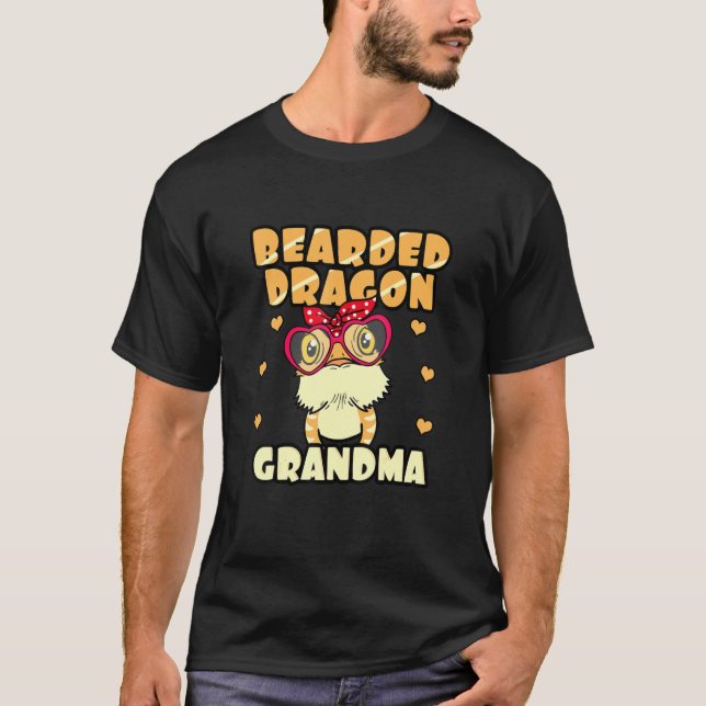 Bartdrache Oma Pogona Reptile Oma Moth T-Shirt (Vorderseite)