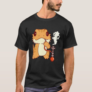 Bartdrache rauchen Hookah Pogona mit Shisha T-Shirt
