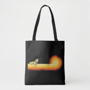 Bartdrache Retro Vintager Sonnenuntergang Tasche