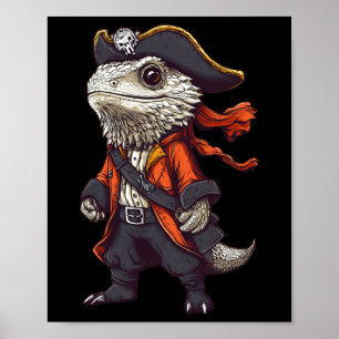 Bartdrache, verkleidet als Piratenfeuer Poster