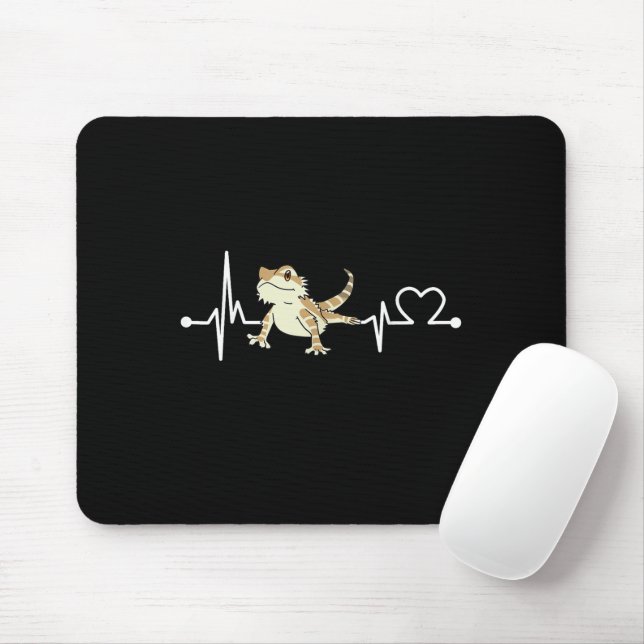 Bartdragon Heartbeat Funny Animal Mousepad (Mit Mouse)