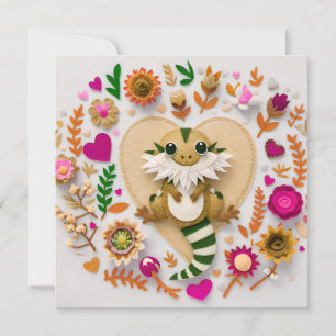 Bartdragon romantisch feiertagskarte