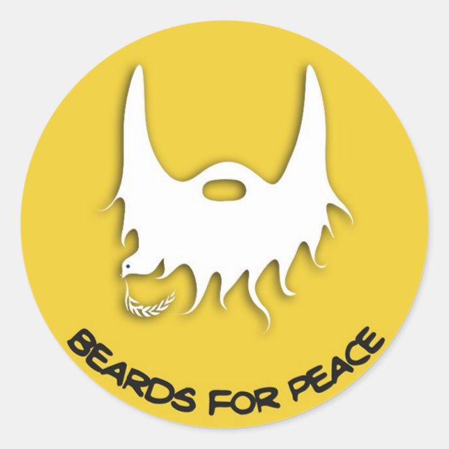 Bärte für den Friedensaufkleber neues Logo Runder Aufkleber (Vorderseite)