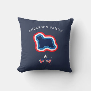 Barted Collie Red White and Blue 4. Juli Hund Kissen