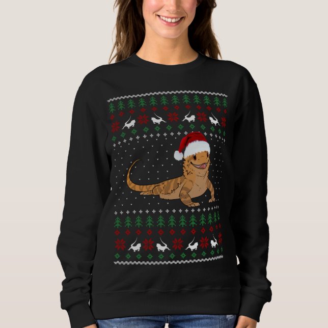 Barted Dragon Ugly Weihnachtssüßer Sweatshirt (Vorderseite)