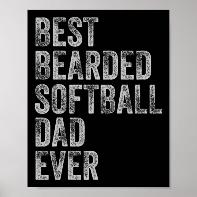 Barted Softball Vater Vathday Poster (Vorne)