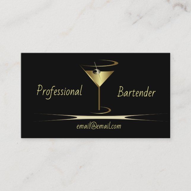 Bartender carte de visite - Cartes de classe or (Devant)
