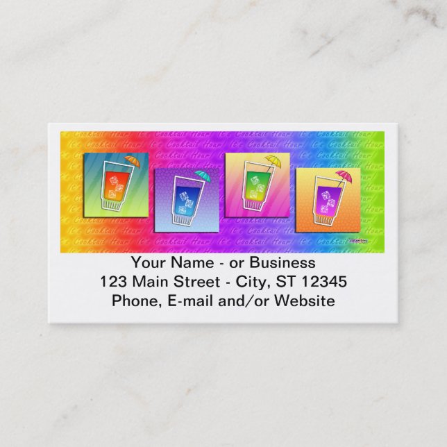 Bartender, Carte de visite de cocktails (Devant)