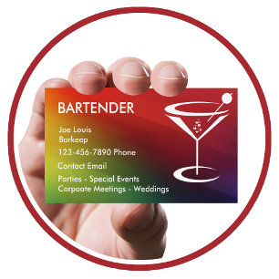Bartender Cool moderne Cartes de visite