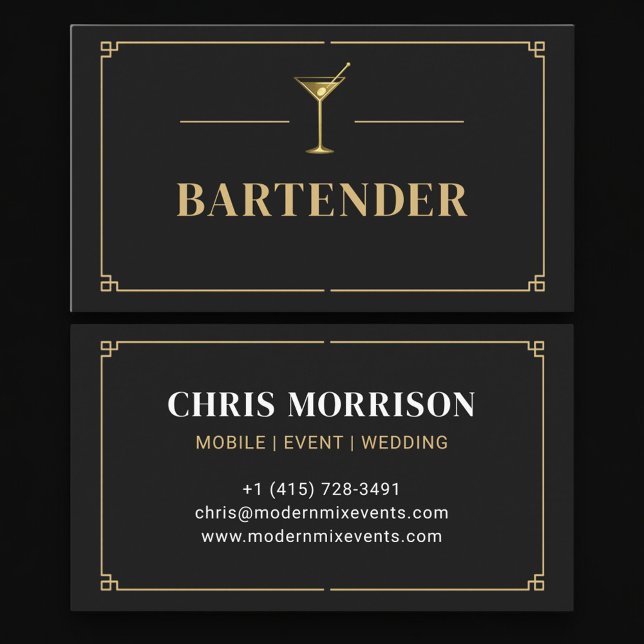 Bartender Professional Visitenkarte (Von Creator hochgeladen)