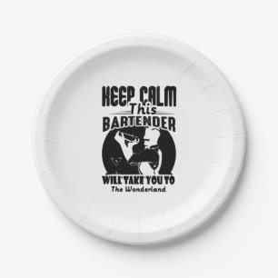 Bartender-Shirt - Bleib ruhig, dieses Bartender-T- Pappteller