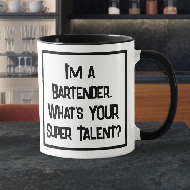 Bartender Super Talent. Barman Deux Tone Café Mug (Créateur téléchargé)