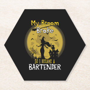 Bartenderin Hexe Halloween Untersetzer