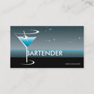 Bartending Business Card Martini Glas Visitenkarte