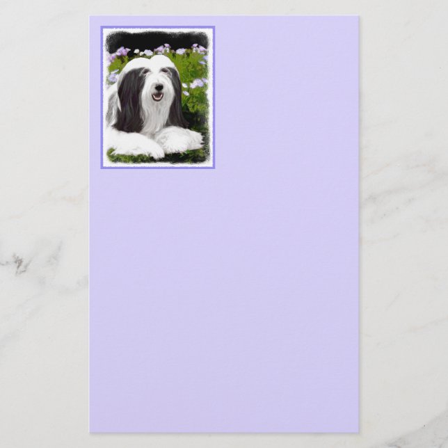 Bartete Collie Malerei - Niedliche Original Hunde  (Vorderseite)