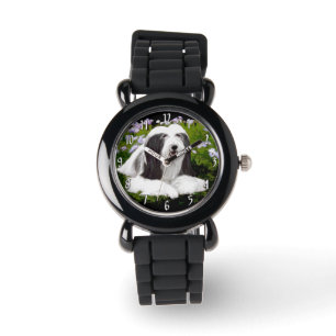 Bartete Collie Malerei - Niedliche Original Hunde Armbanduhr